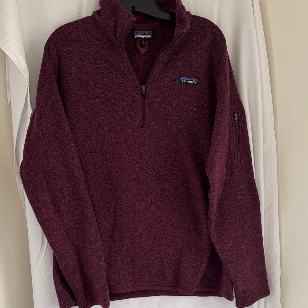 Patagonia Womens Maroon Zip-Up Sweater